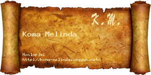 Koma Melinda névjegykártya